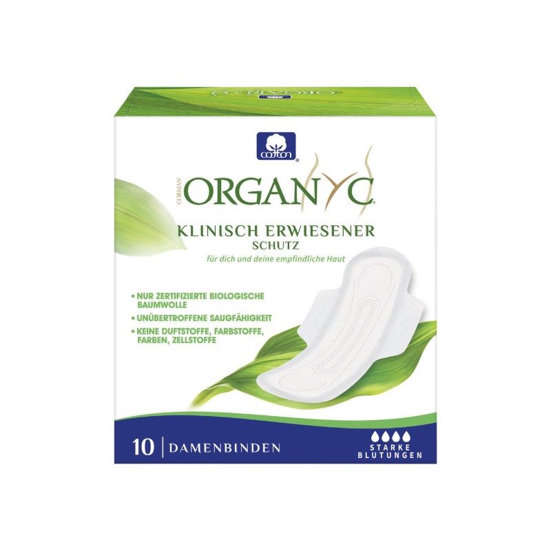 ORGANYC Monatsbinden mit Flügel High Flow 10 Stk