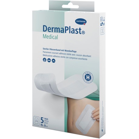 DERMAPLAST Medical Vliesverband 15x9cm 5 Stk