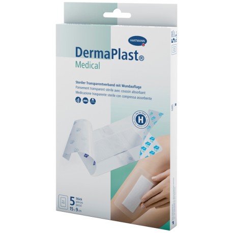 DERMAPLAST Medical Transpverband 15x9cm 5 Stk