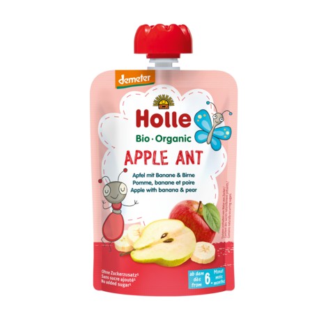 HOLLE Pouchy Apfel Banane mit Birne 90 g