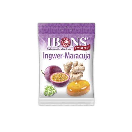 IBONS Ingwer Bonbon Maracuja ohne Zucker Btl 75 g