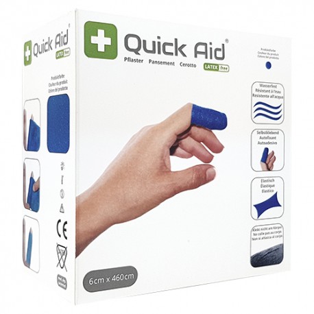 QUICK AID Pflaster 6x460cm Latexfrei blau