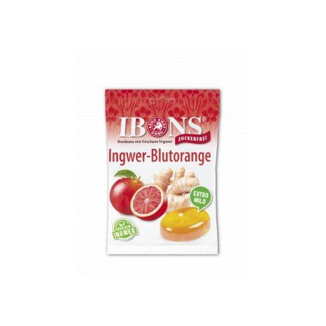 IBONS Ingwer Bonbon Blutorange ohne Zucker 75 g