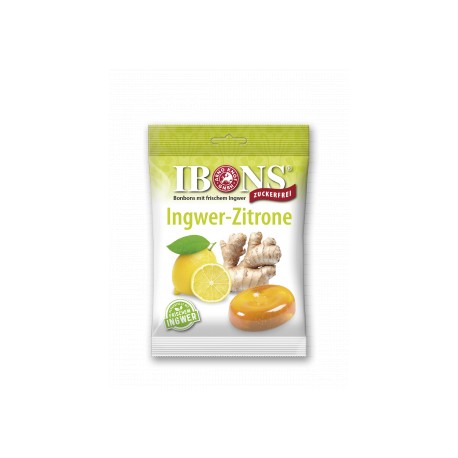 IBONS Ingwer Bonbon Zitrone ohne Zucker Btl 75 g