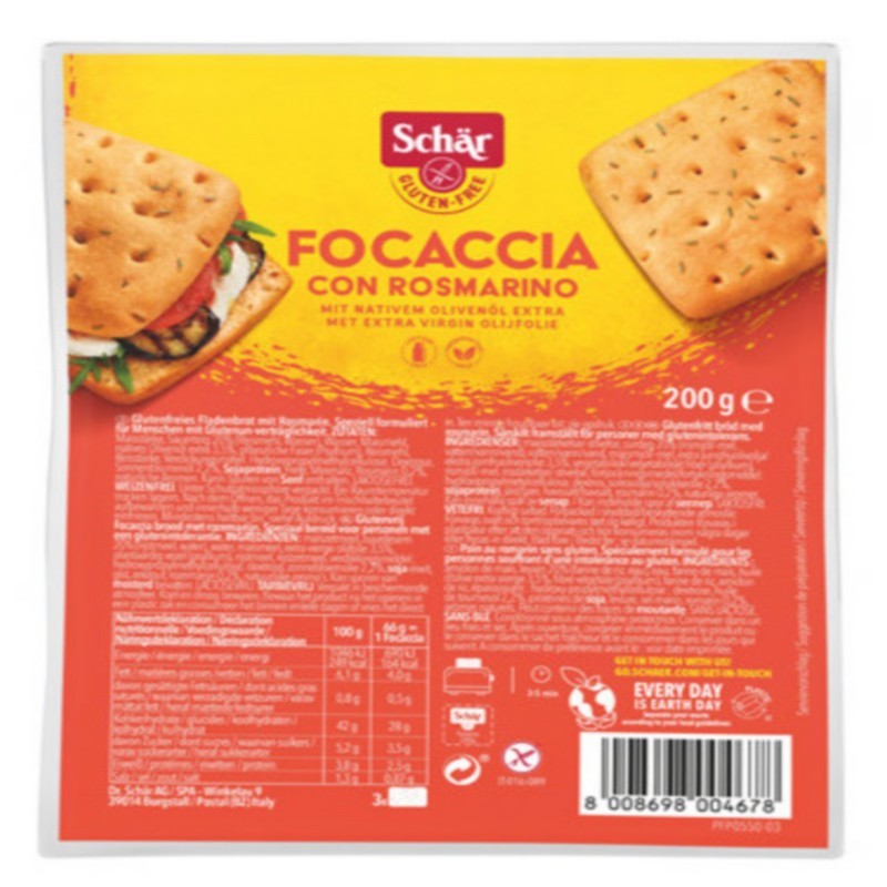 SCHÄR Focaccia mit Rosmarin glutenfrei 200 g