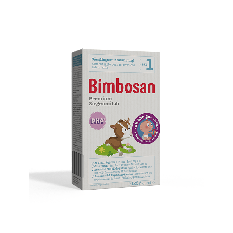 BIMBOSAN Premium Ziegenmilch 1 Reise 5 x 25 g - Online kaufen - Bim...